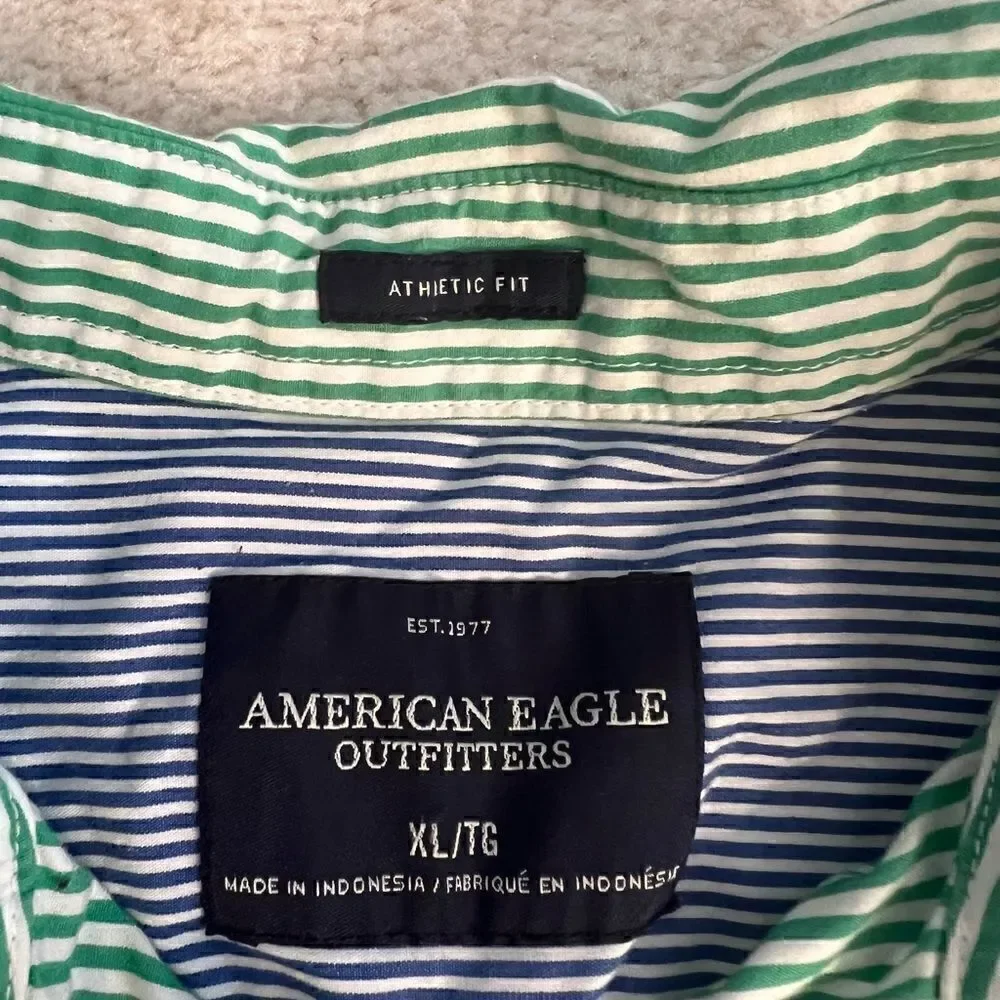 Men’s American Eagle Athletic Fit Long Sleeve Button Down Shirt XL